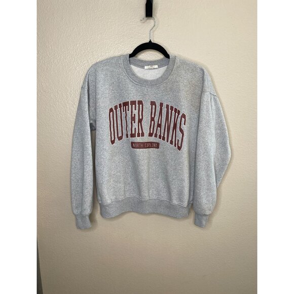 Full Tilt Outer Banks Gray Crewneck Sweatshirt M Womens Pullover 100% Cotton - Picture 1 of 6